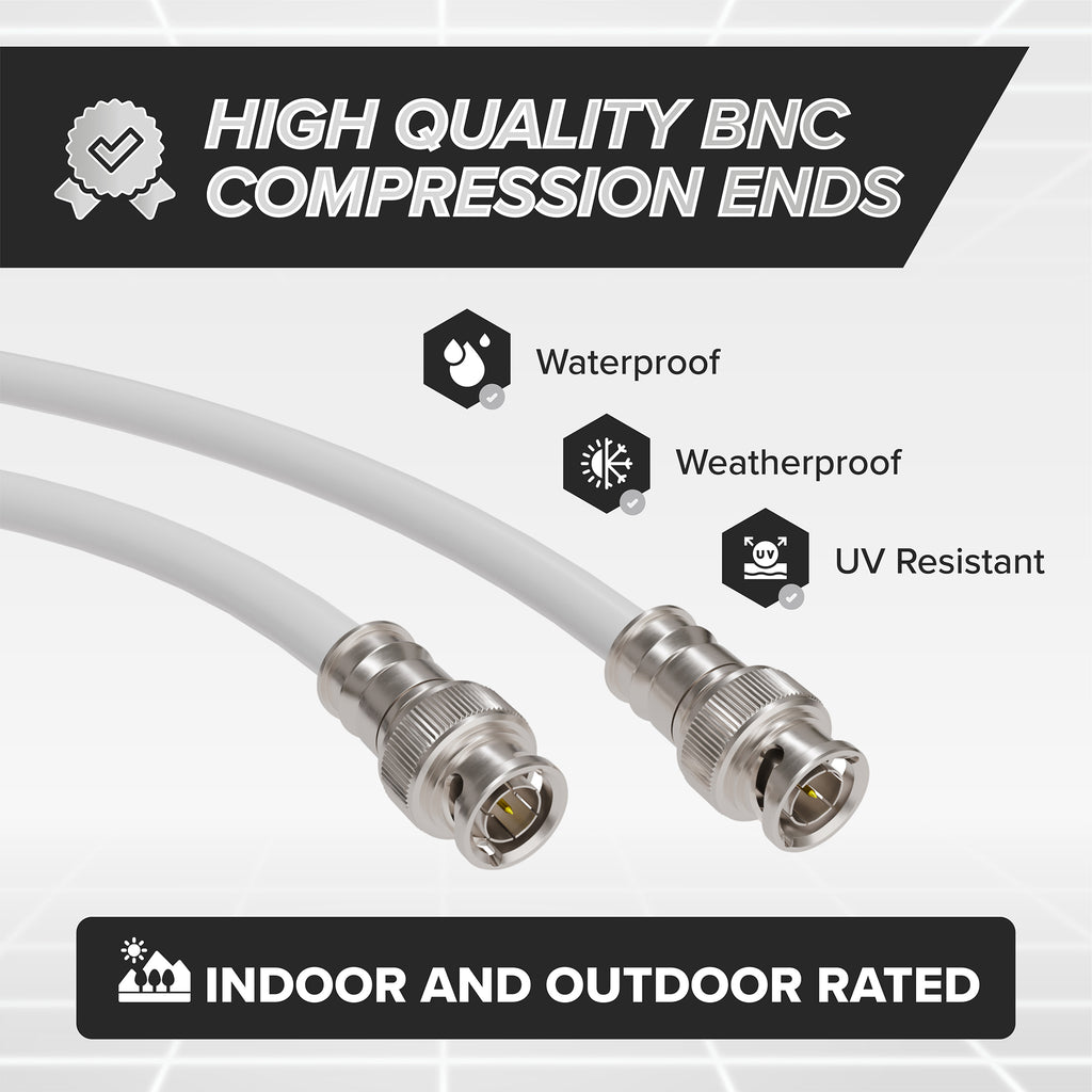 BNC (SDI, HD SDI, 10Base) Flat Wire - Jumper Video Cable - (1 FT)- BNC –  THE CIMPLE CO