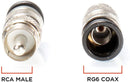 RCA Compression Connectors - 25 Pack - RG-6 Coaxial Cable - Universal Male Connectors for RCA, Subwoofer, Composite, Component and Similar Cables