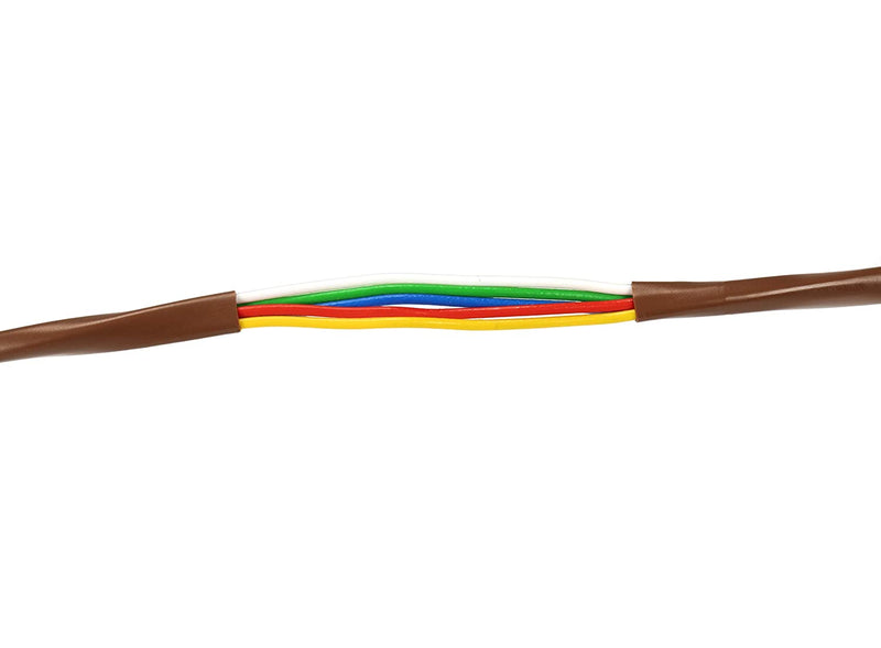 Thermostat Wire 18/5 - Brown - Solid Copper 18 Gauge, 5 Conductor - CL2 (UL Listed) CMR Riser Rated (CL3) - Residential, Commercial and Industrial Rated - 18-5, 75 Feet