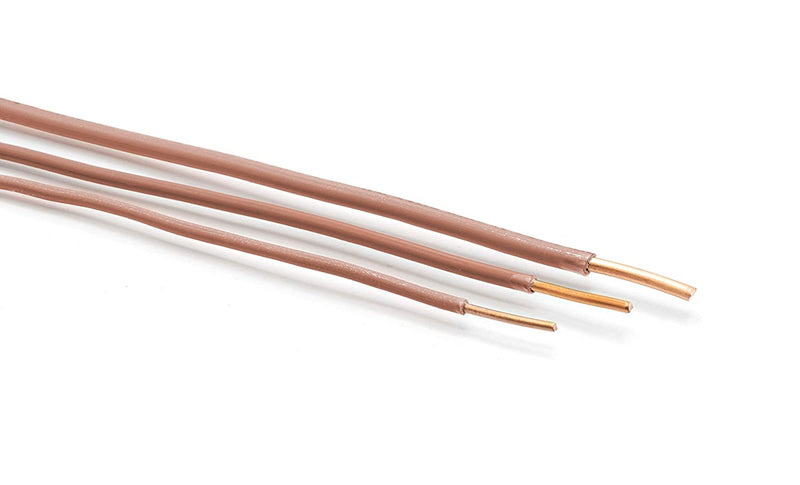 50 Feet (15 Meter) - Insulated Solid Copper THHN / THWN Wire - 10 AWG, Wire is Made in the USA, Residential, Commerical, Industrial, Grounding, Electrical rated for 600 Volts - In Brown