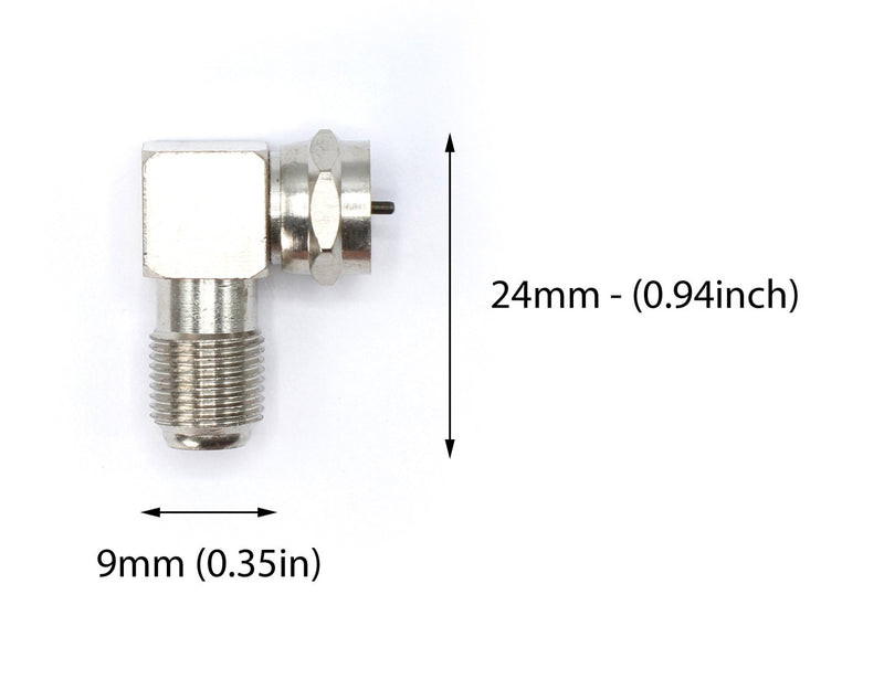 Right Angle Coax Connector | High Quality | 90 Degree Coaxial Adapter – 4 Pack