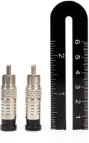 RCA Compression Connectors - 50 Pack - RG-6 Coaxial Cable - Universal Male Connectors for RCA, Subwoofer, Composite, Component and Similar Cables