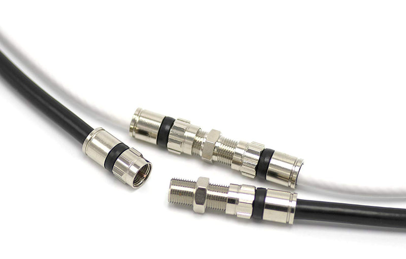 RG59 Coaxial Cable Connectors | Coax Compression Fittings w Water Tight – 50 ea