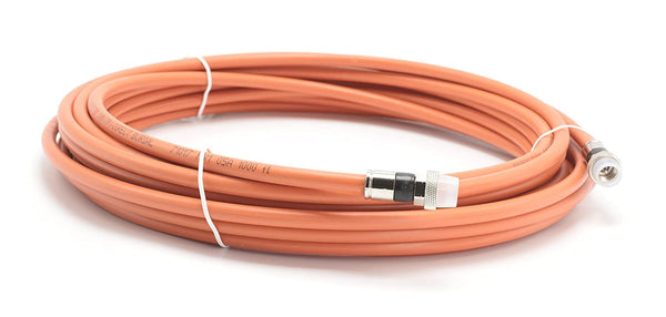 20 Feet (6 Meter) - Direct Burial Coaxial Cable 75 Ohm RF RG6 Coax Cable, with Rubber Boots - Outdoor Connectors - Orange - Solid Copper Core - Designed Waterproof and can Be Buried