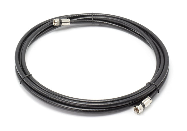 20 Foot Black - Solid Copper Coax Cable - RG6 Coaxial Cable with Connectors, F81 / RF, Digital Coax for Audio/Video, Cable TV, Antenna, Internet, & Satellite, 20 Feet (6 Meter)