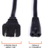 Figure 8 Power Cord (2 Prong) with Copper Wire Core - Non Polarized for Satellite, CATV, Game Systems, and More - NEMA 1-15P to C7 C8 / IEC 320 - UL Listed - Black, 8 Feet (2.4 Meter) Power Cable