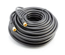 Coaxial Cable (Coax Cable) 100ft with Gold, Easy Grip Connectors- Black - 75 Ohm RG6 F-Type Coaxial TV Cable - 100 Feet Black