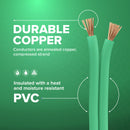 25 Feet (7.5 Meter) - Insulated Stranded Copper THHN / THWN Wire - 14 AWG, Wire is Made in the USA, Residential, Commercial, Industrial, Grounding, Electrical rated for 600 Volts - In Green