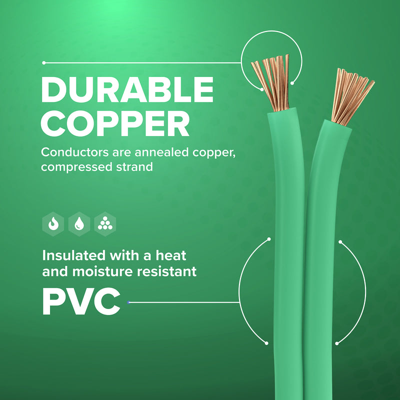 200 Feet (60 Meter) - Insulated Stranded Copper THHN / THWN Wire - 12 AWG, Wire is Made in the USA, Residential, Commercial, Industrial, Grounding, Electrical rated for 600 Volts - In Green
